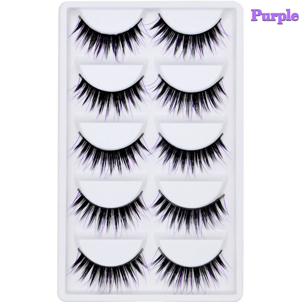 Kimcci 5 ペア 3D ミンクつけまつげナチュラルロング偽ミンクまつげ手がつけまつげ 100% 虐待送料まつげ再利用可能な繊毛