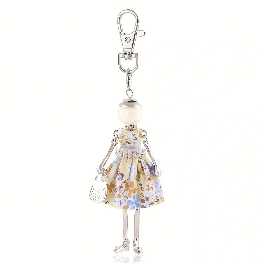 Women New Key Chain Charm Fashion Car Keychain Bag Pendant Cloth Skirt Party Gift Jewelry Christmas  Wholesale