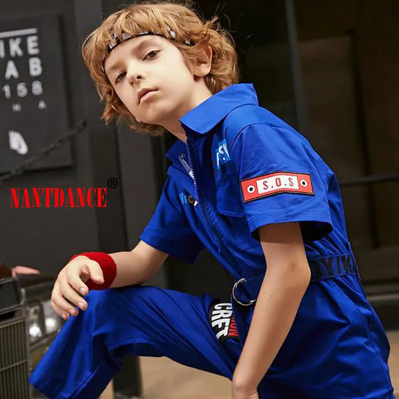 Hip Hop Dance wear Outfits Stage Costumes Coverall Clothes Girls Jazz Modern Dancing Costumes Clothing Suits Kids Children