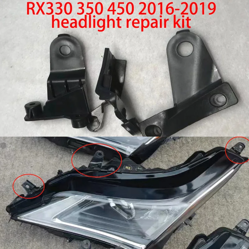 Kit di riparazione faro staffa anello di protezione del faro in plastica nera fissaggio artiglio per Toyota Lexus RX300 350 330 RX450 2016-2019