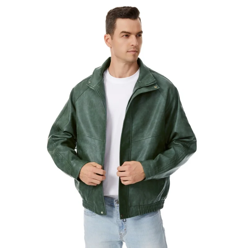 Black Faux Leather Outwear Male Pu Leather Mens Brand Coats Men Faux Leather Jacket male Motorcycle Men's Leather Jackets