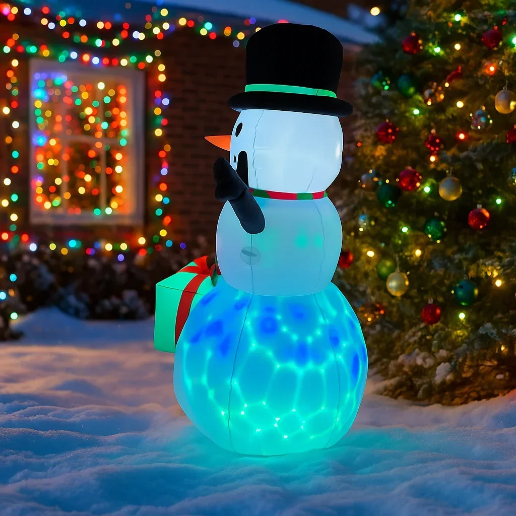 6피트 크리스마스 장식품 풍선 장난감 진저브레드맨 눈사람 & 장난감 가정 마당 장식 LED 장식 크리스마스 장식 장난감