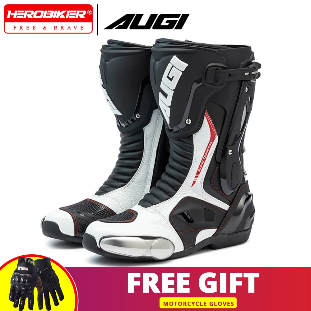 

Motorcycle Boots Racing Boots All-Season Anti-Slip Waterproof Off-Road Boots Motorcyclist Shoes Wear Resistant for Men Women