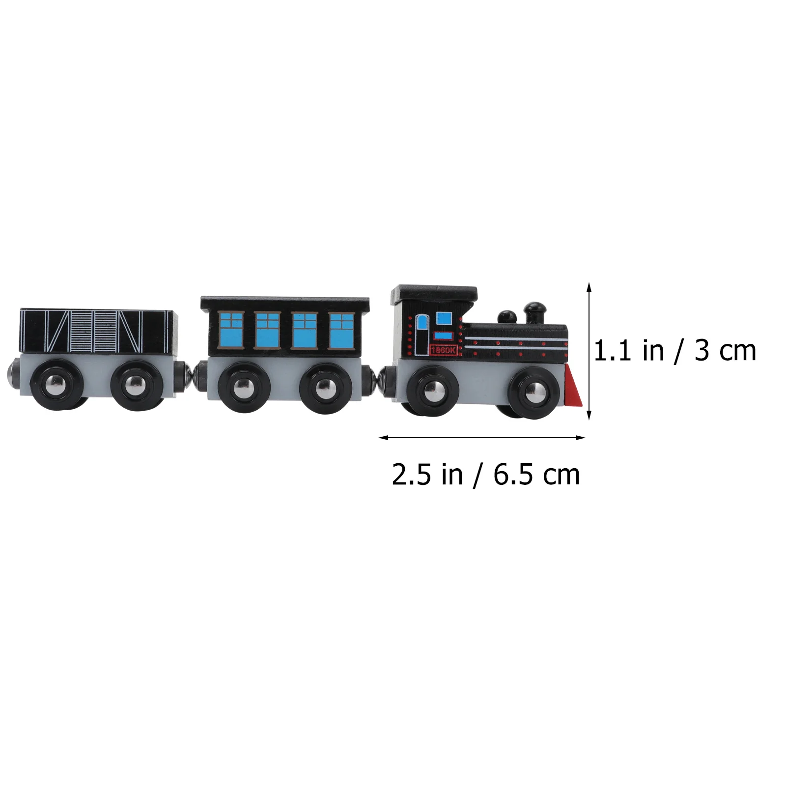 

6Pcs Wooden Painted Three-Section Magnetic Stitching Train Educational Plaything Kids Gift Collection Decoration