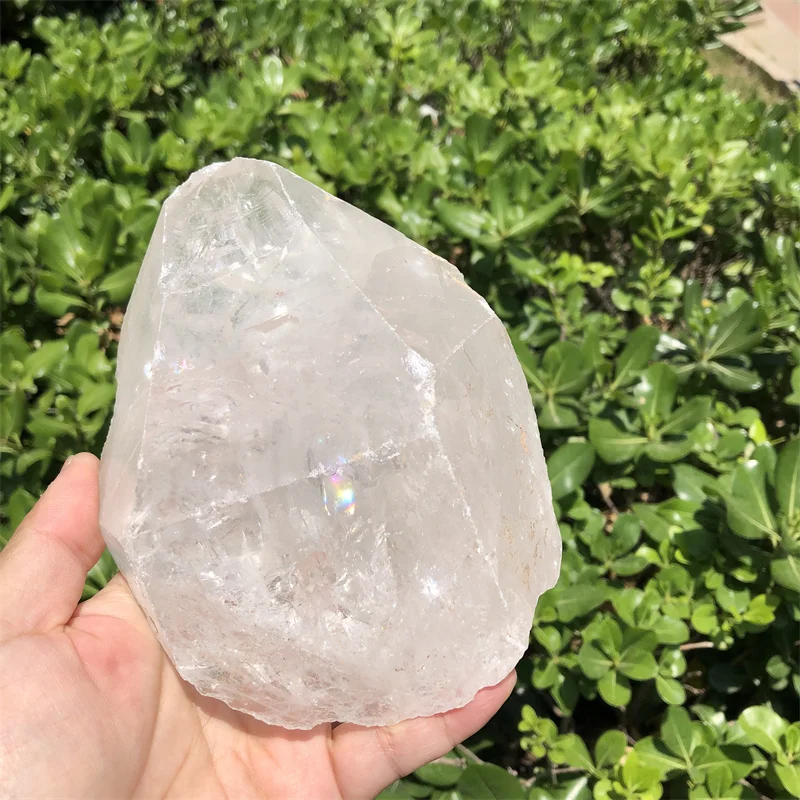 1395g Rainbow natural raw rock clear quartz bulk stacked crystal rough stone for jewelry making