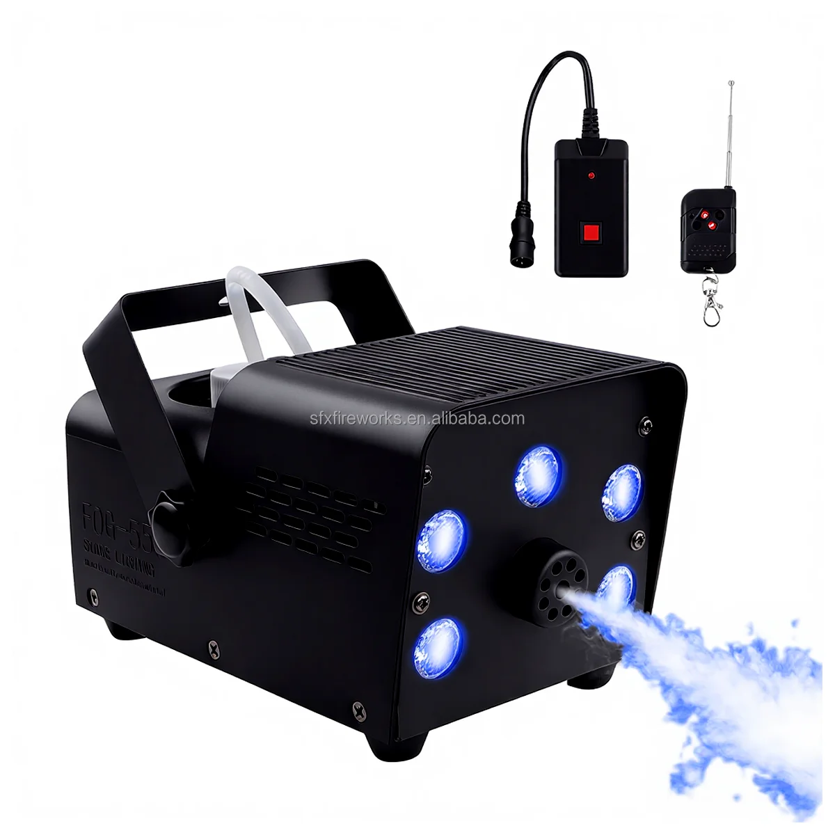 

550W Mini RGB LED Smoke Machine Metal Disco Party Fogger Manual Control AC 110-220V Club Dry Ice Effect Multicolor
