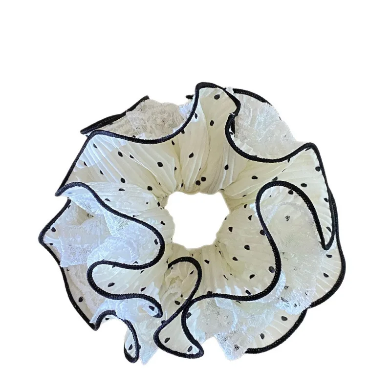 ربطة شعر أنيقة من الدانتيل مكونة من أربع طبقات على شكل ذيل حصان راقية