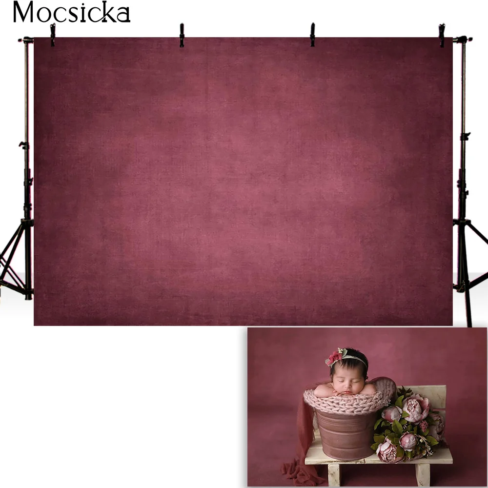Mocsica – arrière-plan de photographie de nouveau-né, couleur unie, décor de Portrait d'enfants, anniversaire, accessoires de Studio