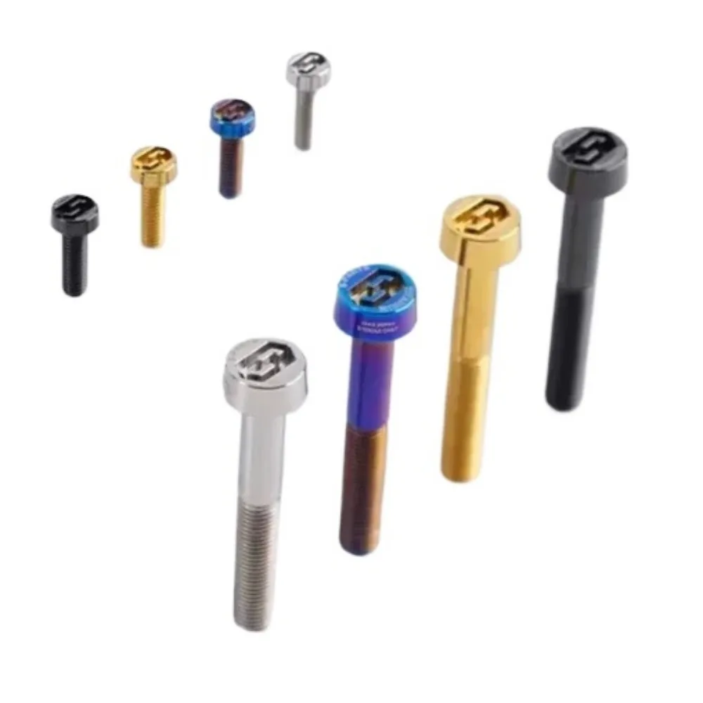 1 Piece Golden Black Blue Green Purple M8 x 20 25-45mm TC4 GR5 Titanium Alloy Anti theft Cap Head Screw Bolts For Motorcycle DIY