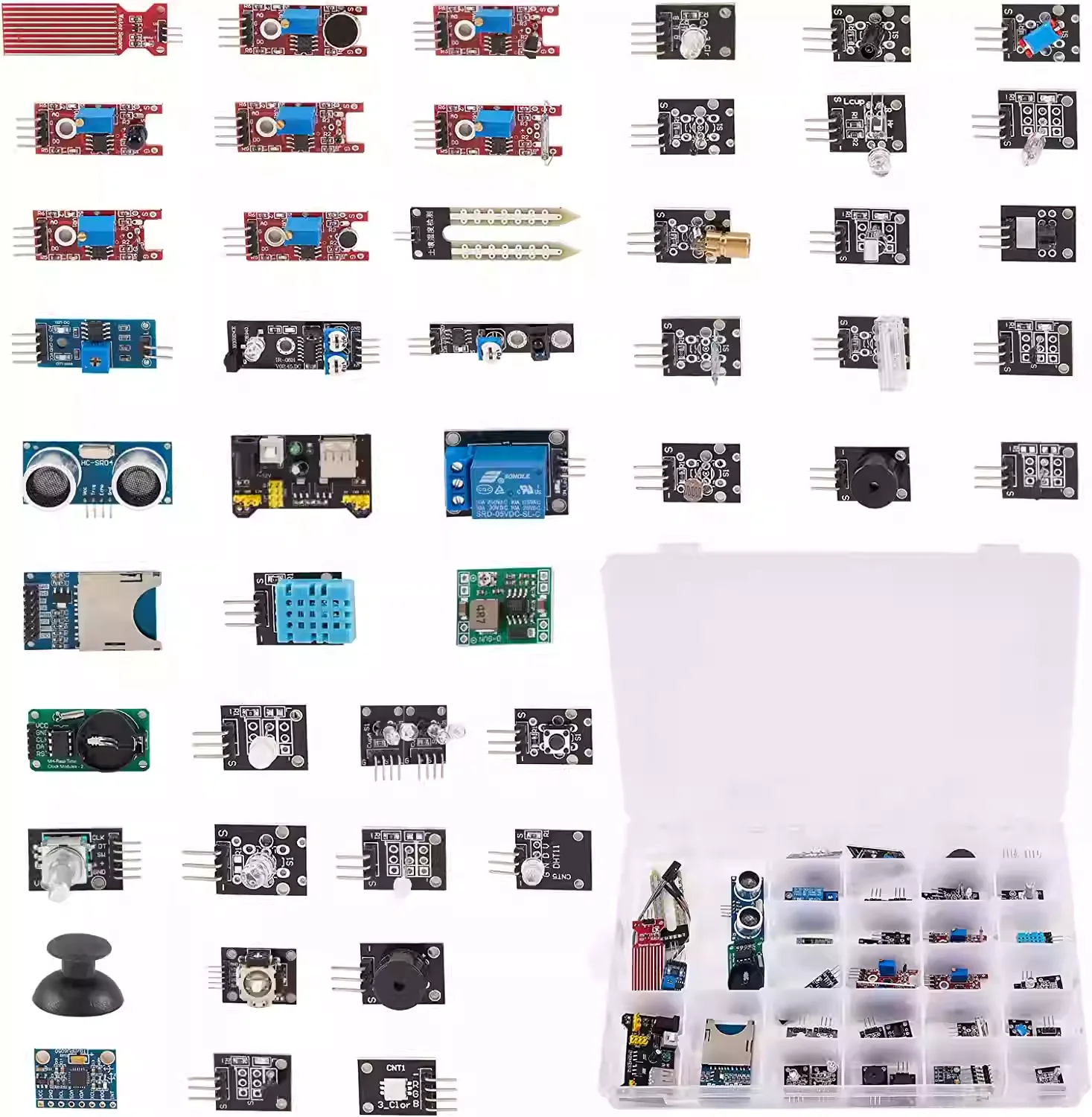 37/45 in 1 Sensor Module Kit, DIY Robot Car Starter Learning Kit, Compatible with Arduino Raspberry Pi 4 3 3B+ A B