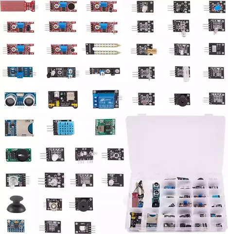 37/45 in 1 Sensor Module Kit, DIY Robot Car Starter Learning Kit, Compatible with Arduino Raspberry Pi 4 3 3B+ A B