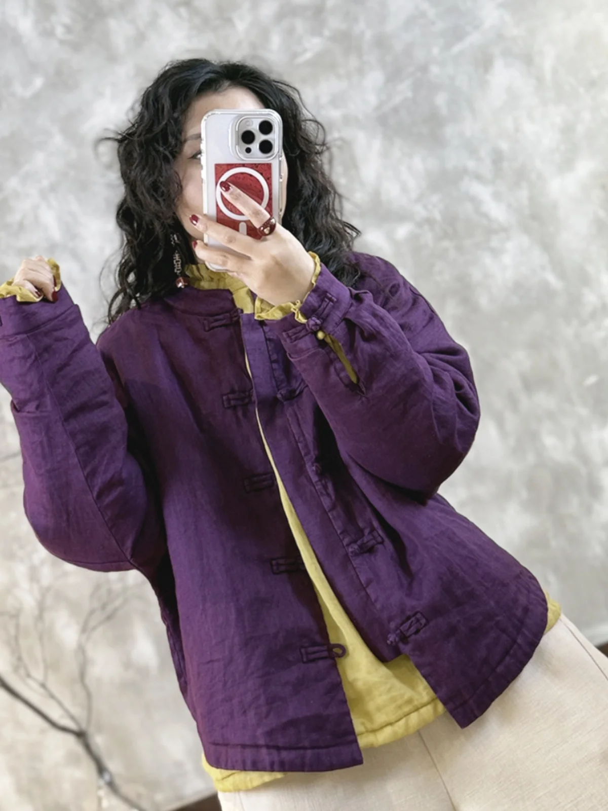 

Новое свободное хлопковое джато в китайском стиле Zen Sle, женское осенне-зимнее пальто, льняное хлопковое пальто для мам, хлопковая верхняя одежда на пуговицах