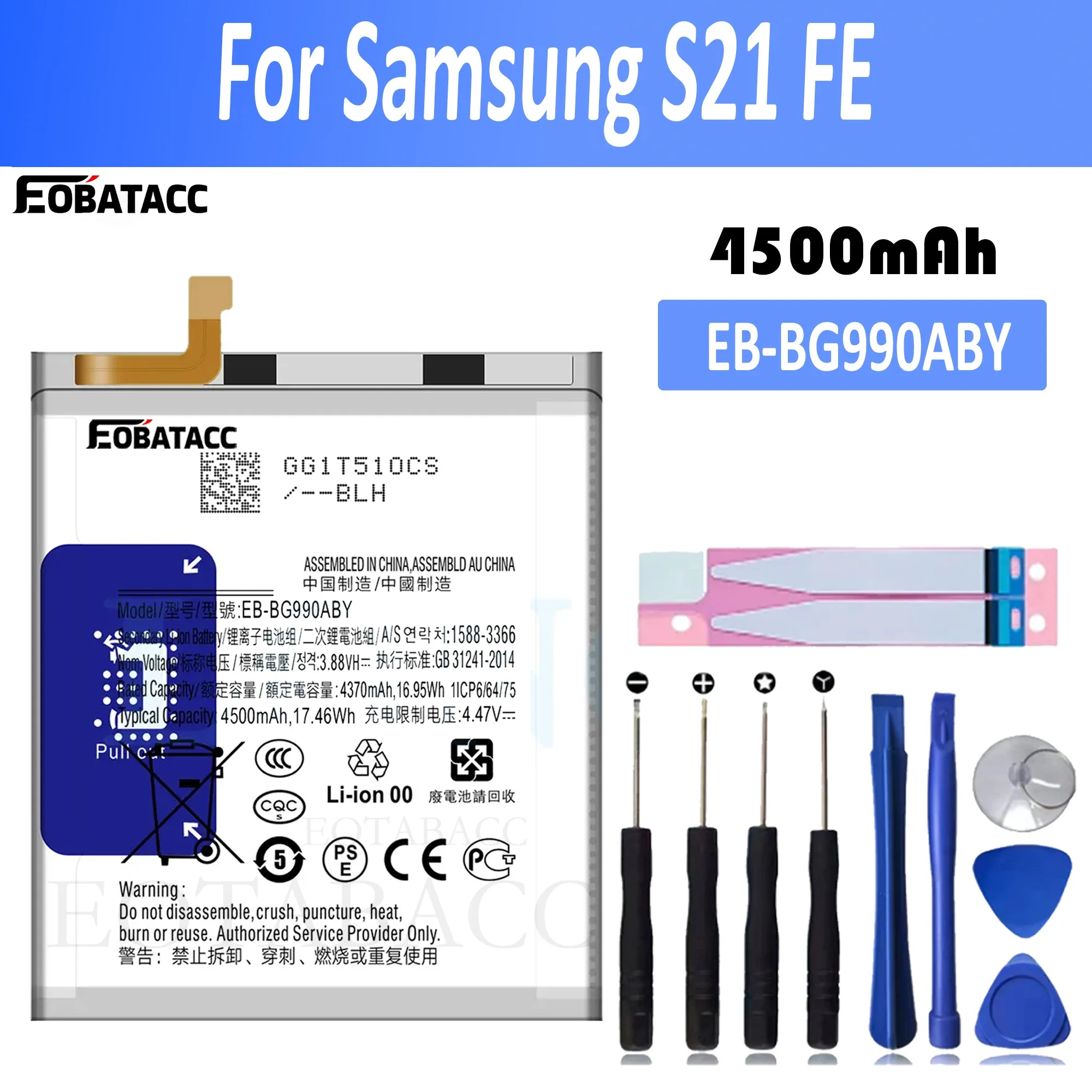 

EOTABACC New 100% High Quality EB-BG990ABY Battery For Samsung Galaxy S21 FE Mobile Phone Bateria