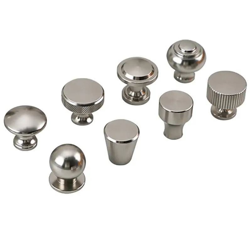 Home Decoration Silver Aluminum Single Hole Handle Modern Wardrobe Drawer Round Knob Kitchen Cabinet Furniture Small Door Handle