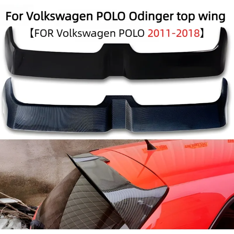 

Обновление Facelift, яркий черный/углеродное волокно, текстурированный стиль, задний спойлер на крышу для Volkswagen POLO 2011-2018, задние спойлеры из АБС-пластика автомобиля