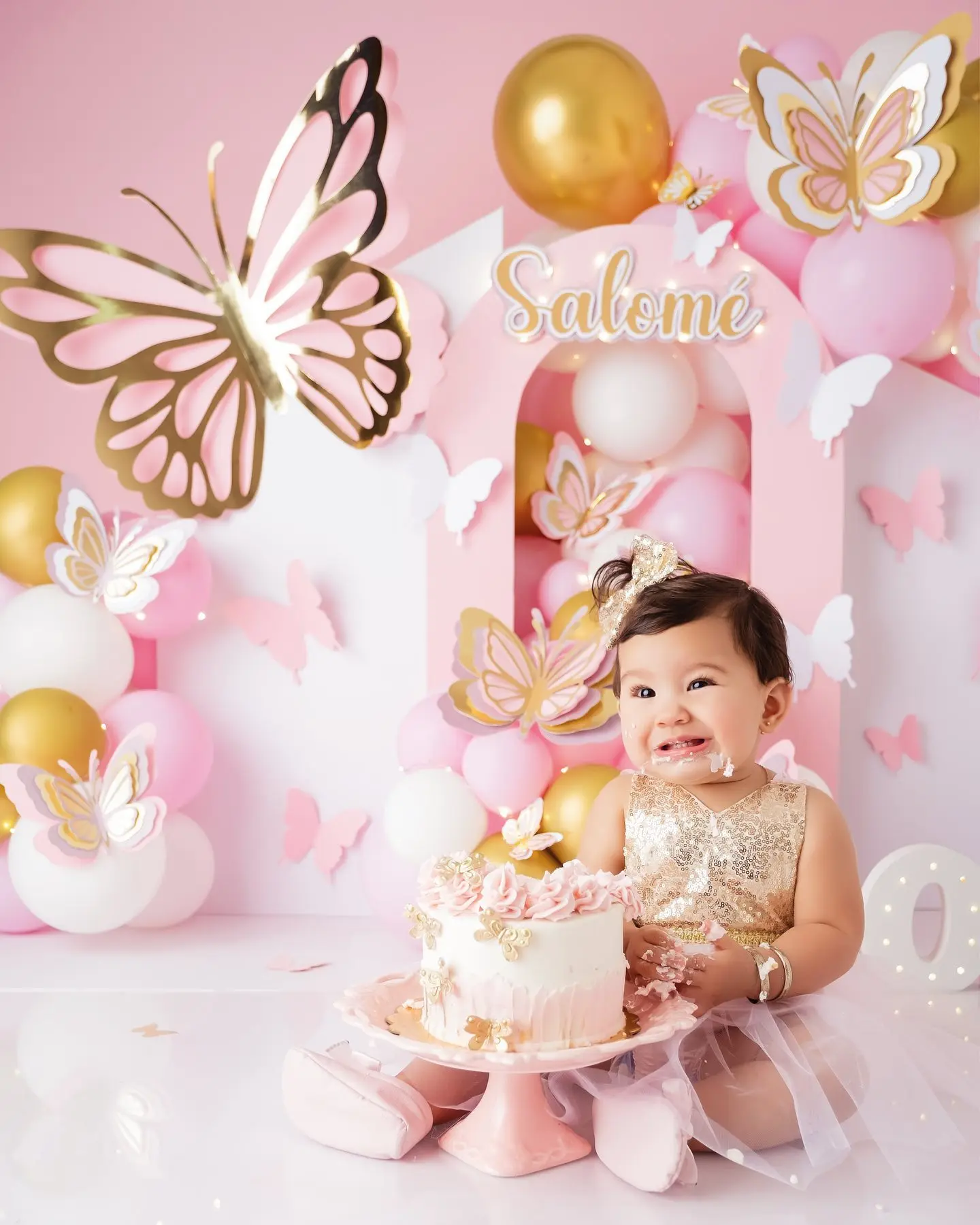 Prettiest Golden Butterflies Backdrops Kids Girl Photocal Child Adult Photography Spring Floral Garden Backgrounds