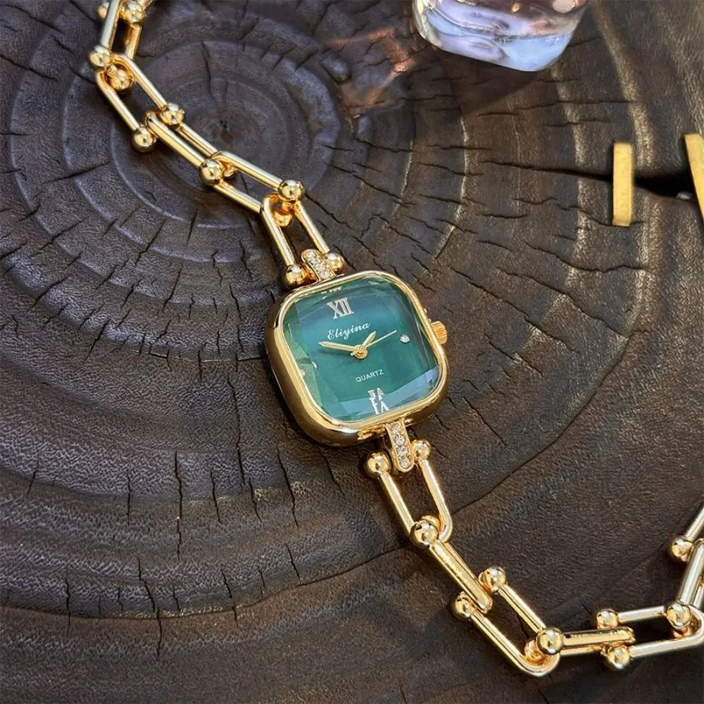 

Креативные квадратные часы-браслет с U-образной застежкой, элегантные наручные часы, подарок, роскошные женские часы