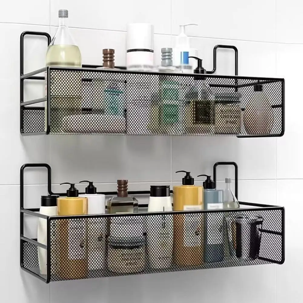 

Bathroom Toilet Rack Wall-mounted Multifunctional Sturdy Bath Punch-free Toilet Toiletries Kitchen Rack Wall Storage R0W6