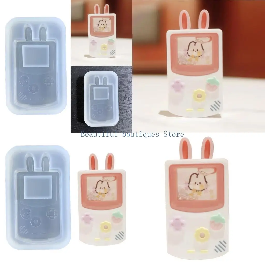 U4LF Game Console Silicone Mold Rabbit Shaking Cup Mold for Pendant Jewelry Keychain Decoration Making Diy Crafts