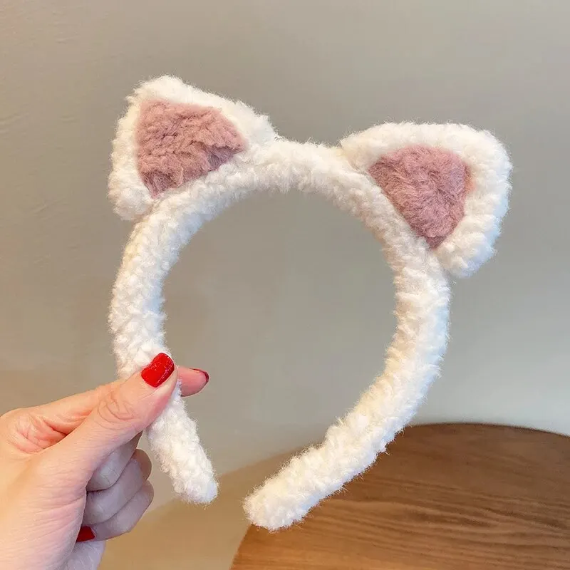 Hair Accessories Cute Plush Cat\'s Ears Steamed Cat Ear Shaped Bread Hair Band Wash Face Head Band Dress Headdress Hair Band