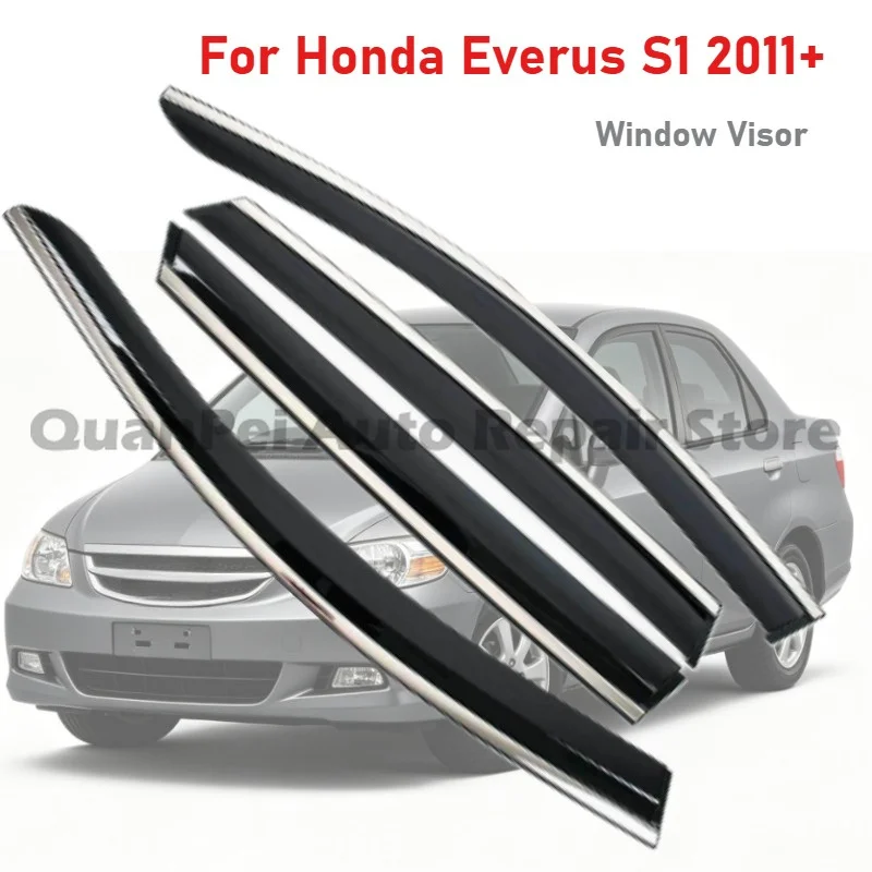 Premium 4Pcs Window Visor For Honda Everus S1 2011+ - Durable PC Wind Deflector, Rain Guard, and Sun Shade Combo