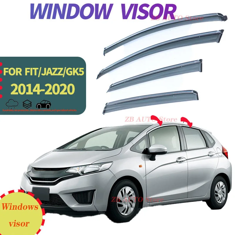 For   Fit/Jazz 2014-2020  Window visors  Rain water prevention; Covering the sunlight; Anti fog; Snow prevention