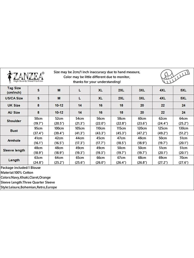 2025 ZANZEA Women Cotton Blouses Autumn Shirts Casual V Neck Long Sleeve Solid Tops Female Elegant Work OL Blusas Loose Chemise