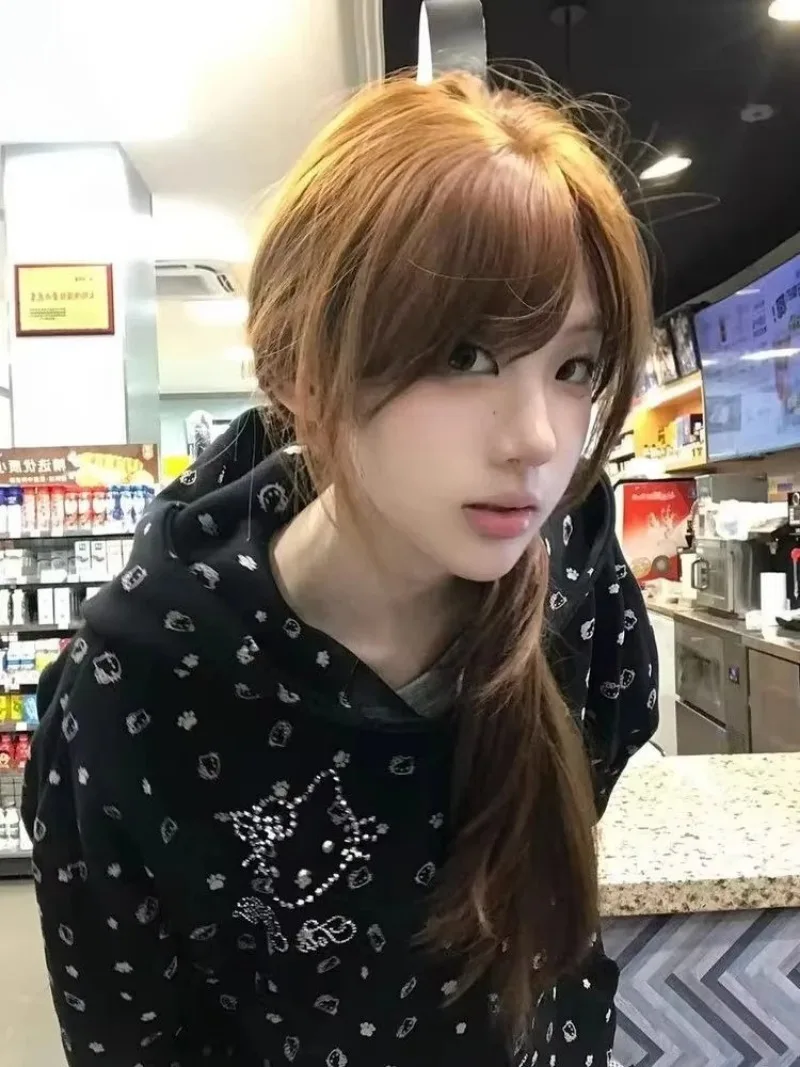 

American Vintage Outwear Zipper Cartton Pattern Pure Color Long Sleeve Fashion Pocket Subculture Fold Hooded Woamn 2025 Autumn