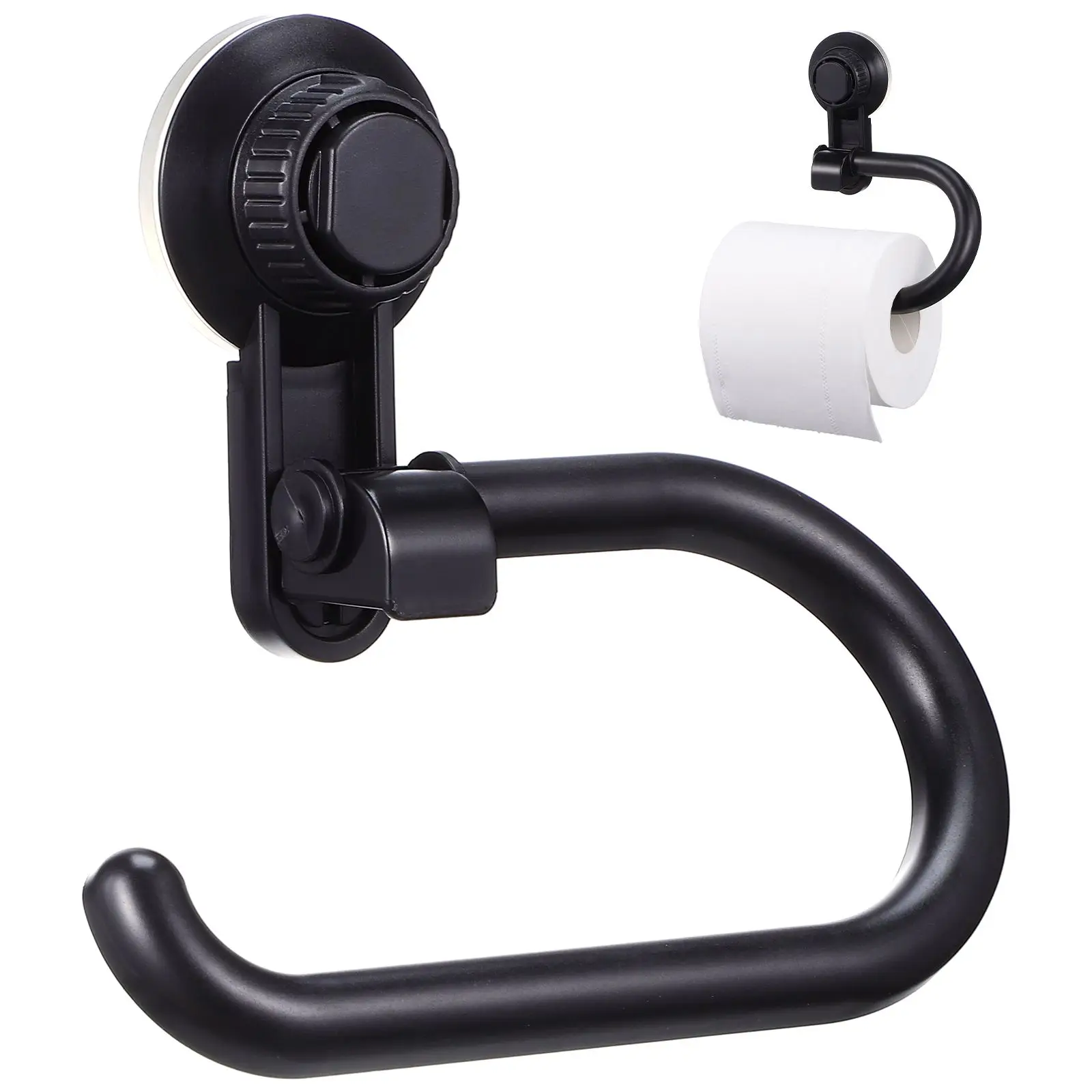 

Suction Cup Paper Towel Holder Black Wall Mounted Bathroom Kitchen Tissue Dispenser Portable Toilet Paper Holder Storage
