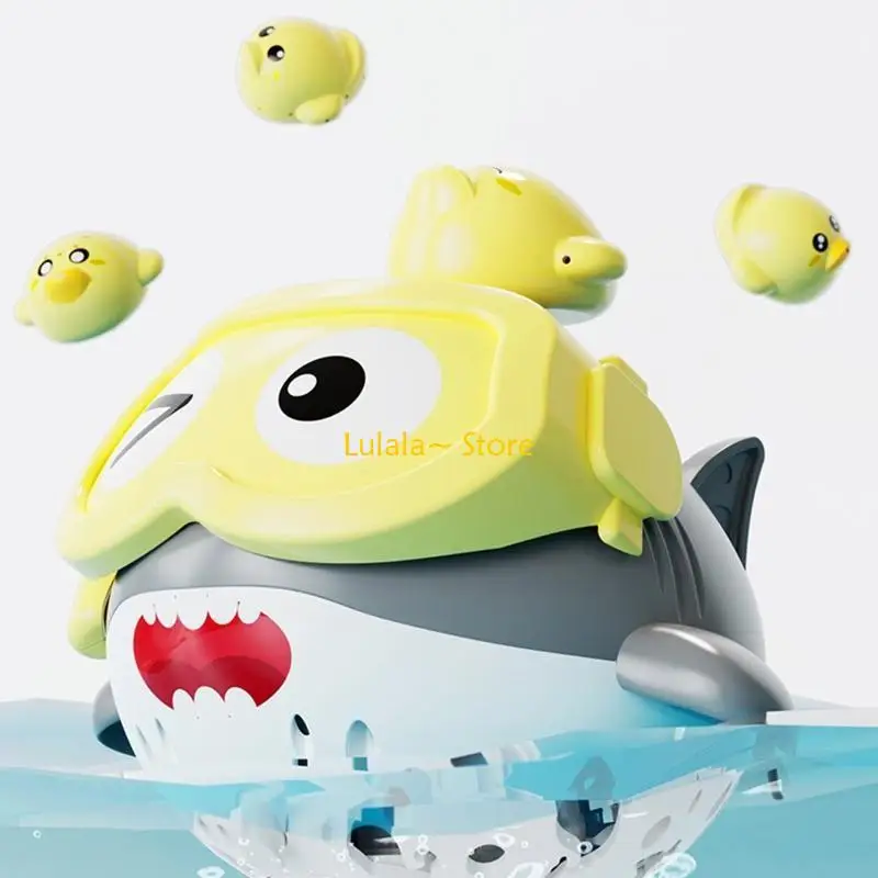 Y4qa Cartoon Shark Shower Toy Acqua Sprinkler per bagno per bambini per gioco elettrico galleggiante galleggiante in barca g g