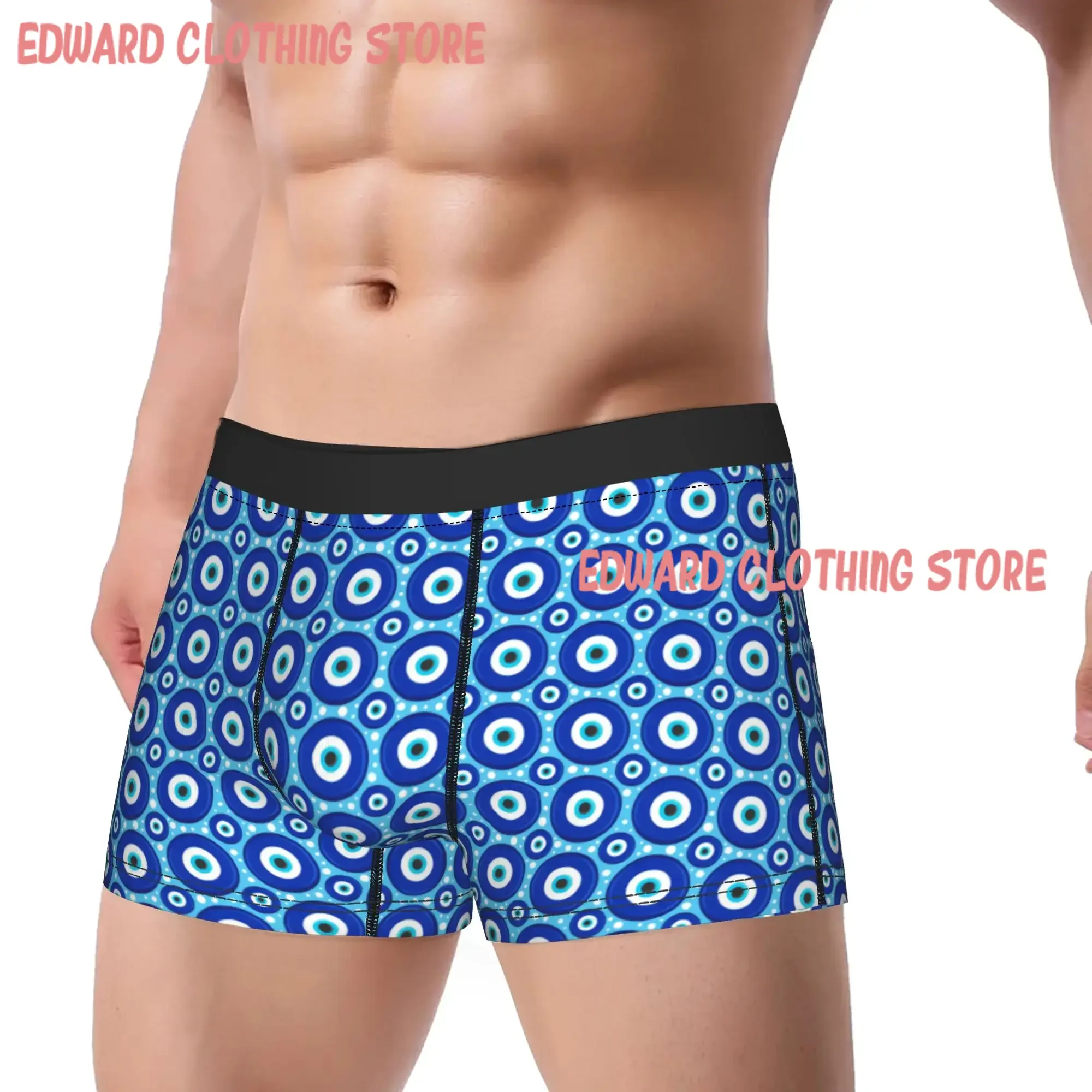 Evil Eye In Turkey And Greece Underwear  Comfortable Panties Custom DIY Boxer Brief For Men 3D Pouch Oversize Boxer Shorts