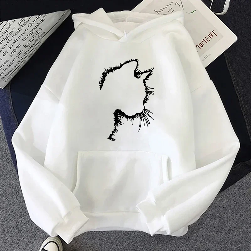 

Men's hooded sweatshirt beautiful cat pattern long-sleeved hooded sweatshirt fashionable comfortable and loose hooded sweatshirt