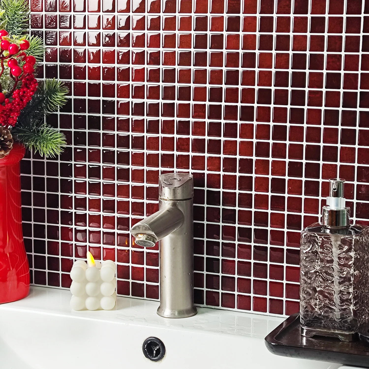 Waterproof Mold Resistant Backsplash Wall Decal Self-adhesive Color Tile Stickers, Bathroom Kitchen BedroomHome Nigeria Africa