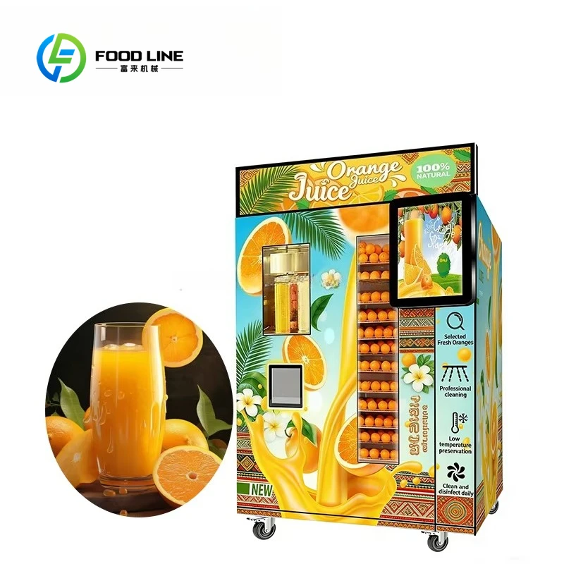 Orange Juice Vending Machine Intelligent OEM Custom Fruit Juice Dispenser 24 Hours Unmanned Self‑service Coin Payment System