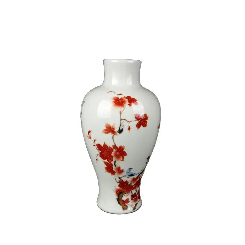 

Chinese old porcelain Pastel flower and bird pattern Painting vase