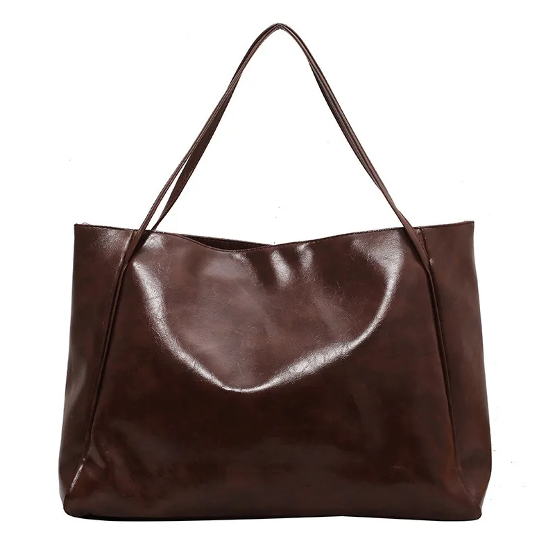 Bolso de gran capacidad para mujer, bolso grande portátil, diseño Retro, versátil, de un solo hombro, informal, novedad de 2024