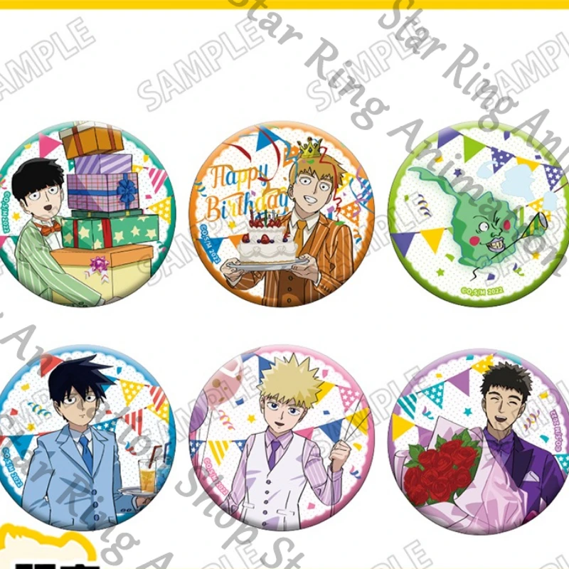

Mob Psycho 100 Mobu Saiko Hyaku Birthday Genuine Anime Badge Tinplate Emblem Brooch Cospaly Cartoon Gift