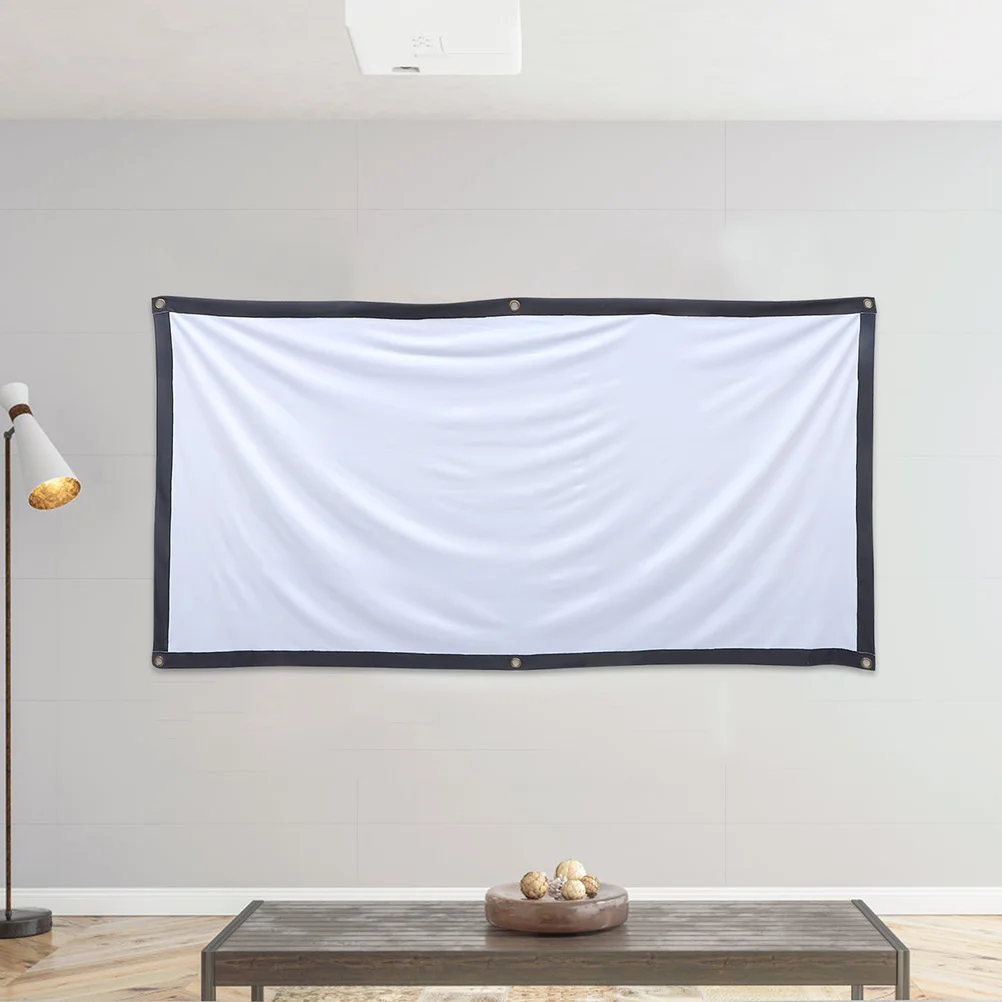Projector Screen Cloth 84 Inch Foldable Portable 16:9 For Outdoor Office Camping Party Classroom Use