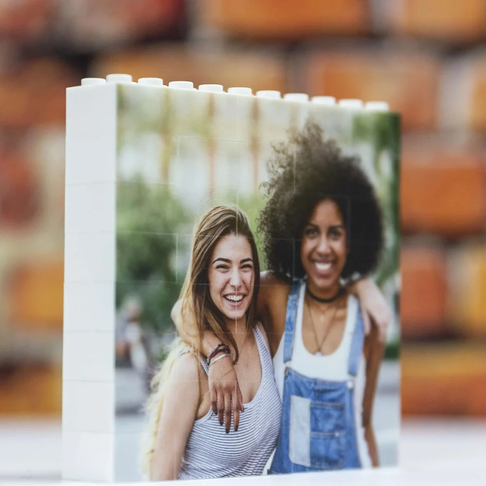Personalized Building Bricks Photo Block - Square Small, Custom Photo Gift，Perfect for Special Occasions