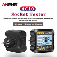 US/EU Plug AC10 Socket Tester Plug Detector Zero Fire Line Polarity Phase Check Phase Detector Multimeter Digital Tester