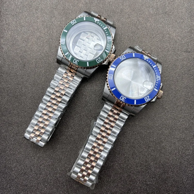 

Watch accessories 40mm case magnifying glass Sapphire glass + ring five beads strap suitable for NH35/36 movement