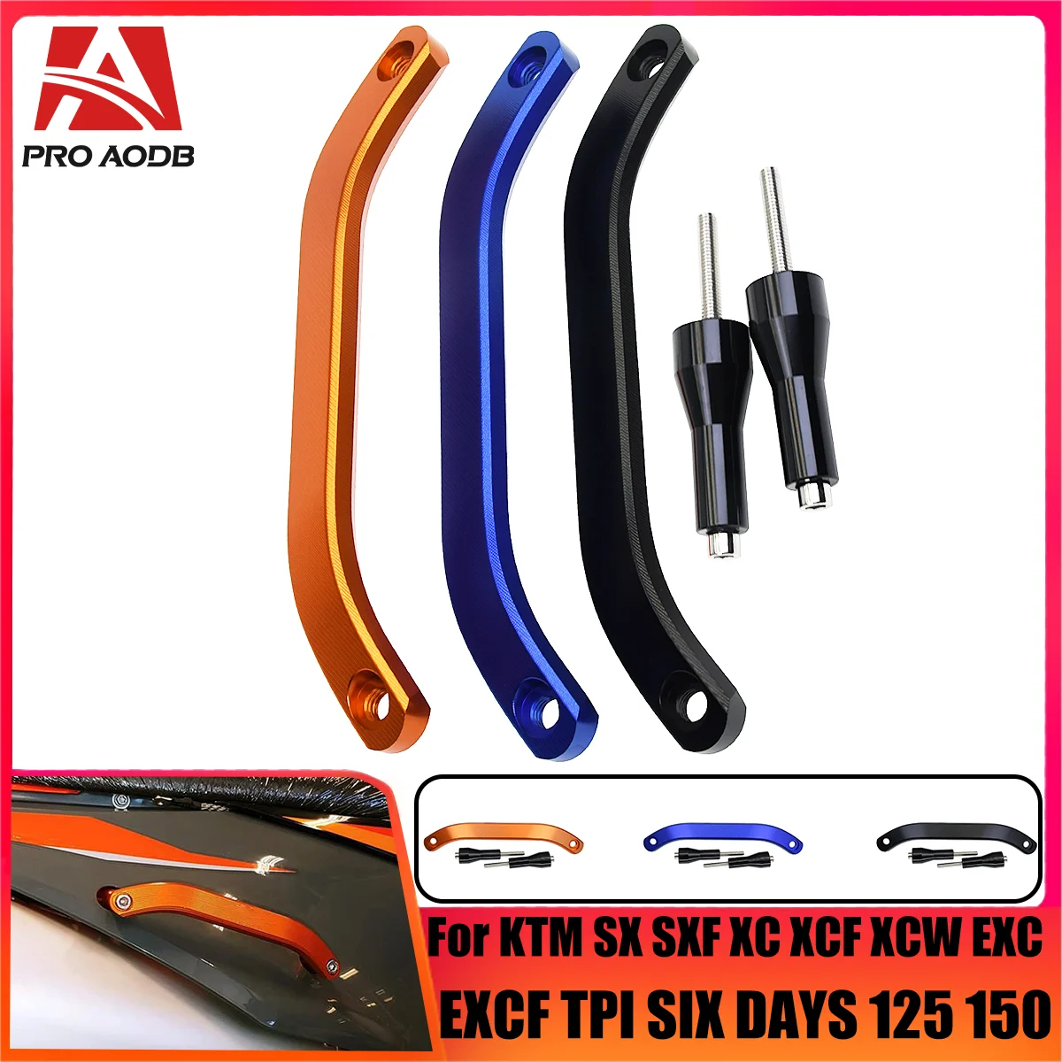 CNC Aluminum Rear Passenger Grab Rail Handle For Husqvarna FX TC TE FC FE TX For KTM SX SXF EXC EXCF XC XCF XCW 2020 2021 2023