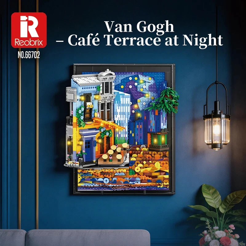 

Набор строительных блоков «Кафе на звездном небе» (2678 деталей) с LED-подсветкой, идеален для декора дома, настенного украшения, праздничных подарков для взрослых