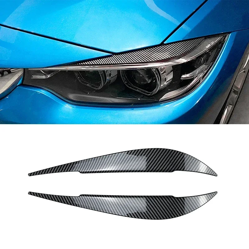 

Front Headlight Eyebrow Eyelids StickersFor BMW 4 Series F32 F33 F36 2014 2015 2016 2017 2018 2019 2020 Gloss Black