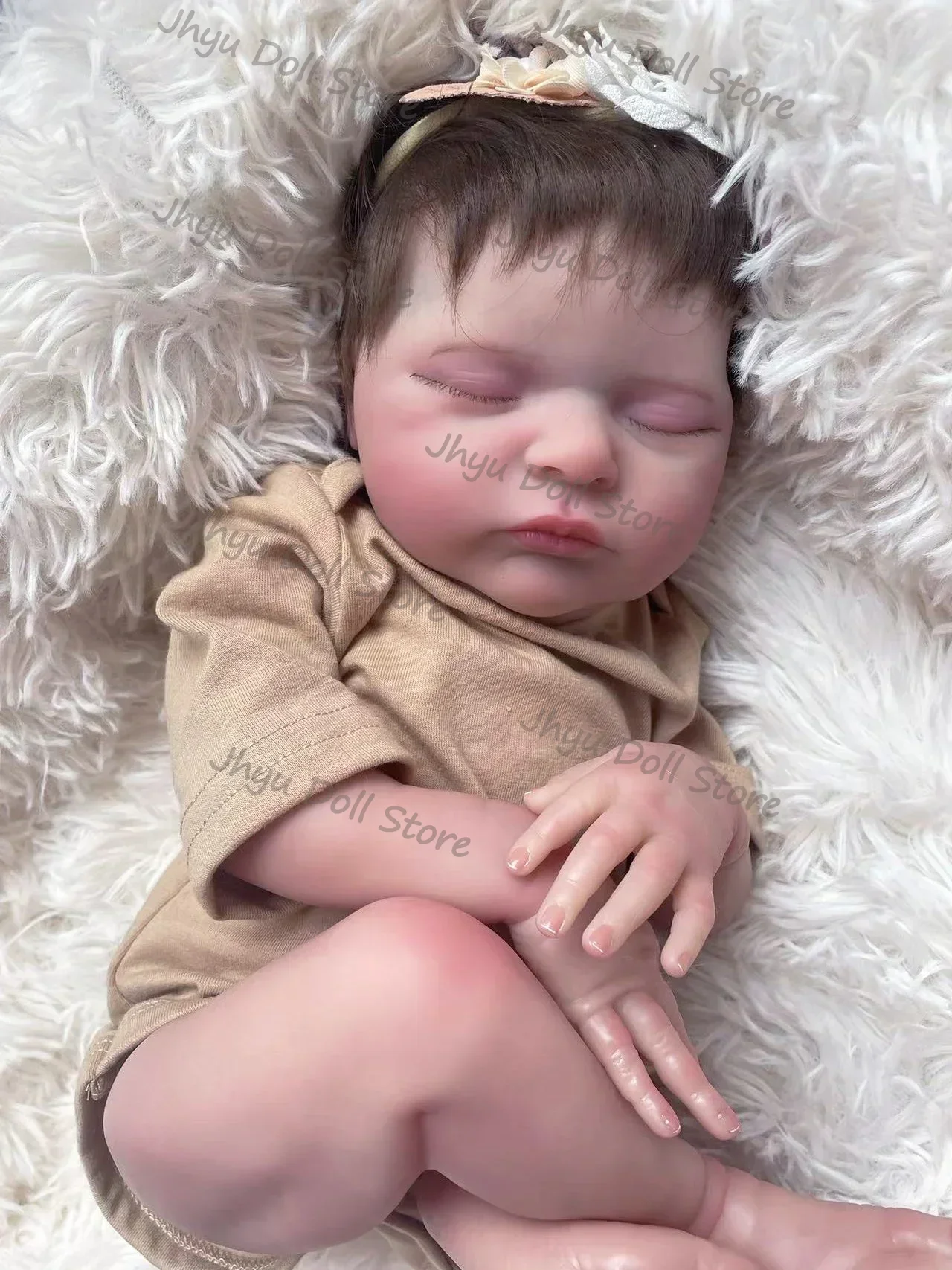 48CM Laura Reborn Baby Dolls 매우 실물 같은 소프트 터치 신생아 크기 3D 피부와 눈에 보이는 정맥 고품질 수제 인형