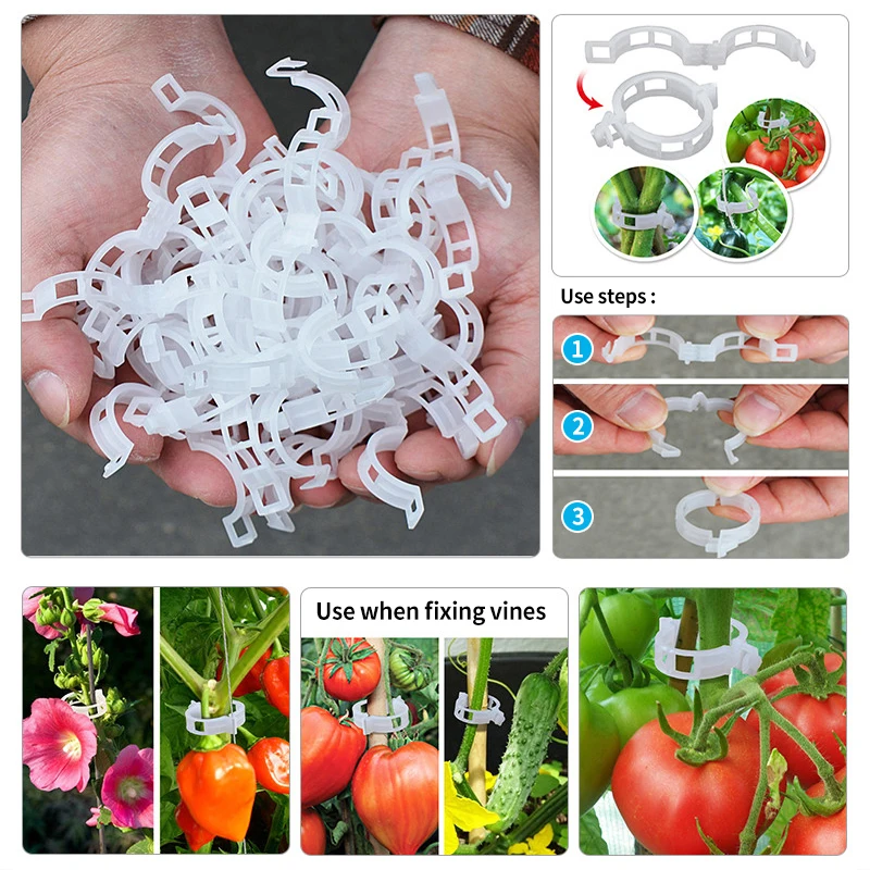 Plastic Plant Clips Supports Connects Reusable Protection Grafting Fixing Tool Gardening Supplies for Vegetable Tomato