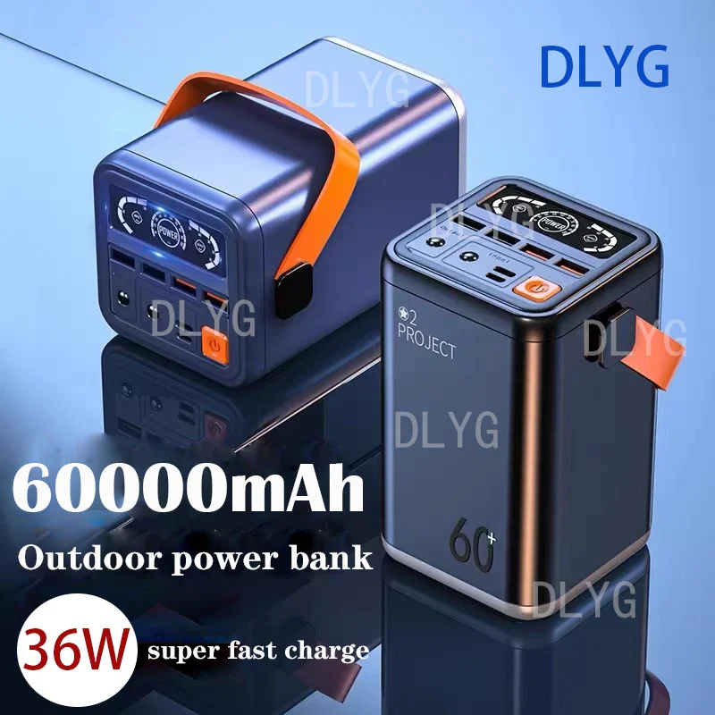 

36W 60000mAh Fast Charge Outdoor Mobile Power Supply Suitable for Mobile Phone Camping Lighting Portable Power Bank