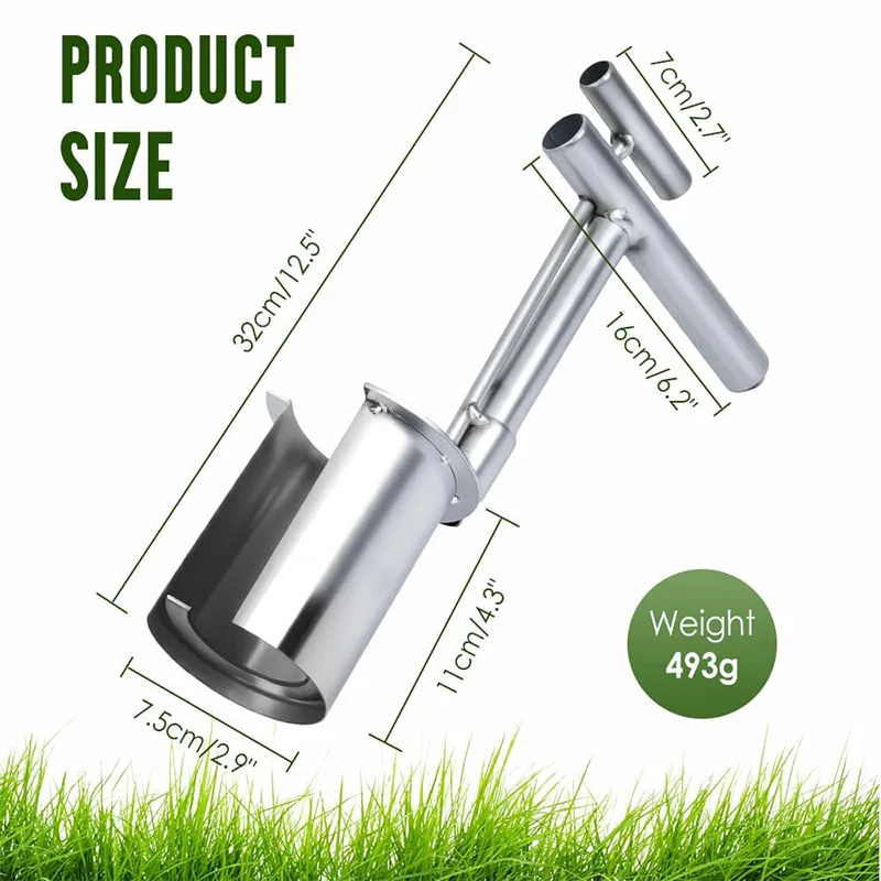 

Stainless Steel Garden Barrel Transplanter Plant Fruit Tree Seedling Transplanter Flowers Punch Holes Digging Seedlings Artifact