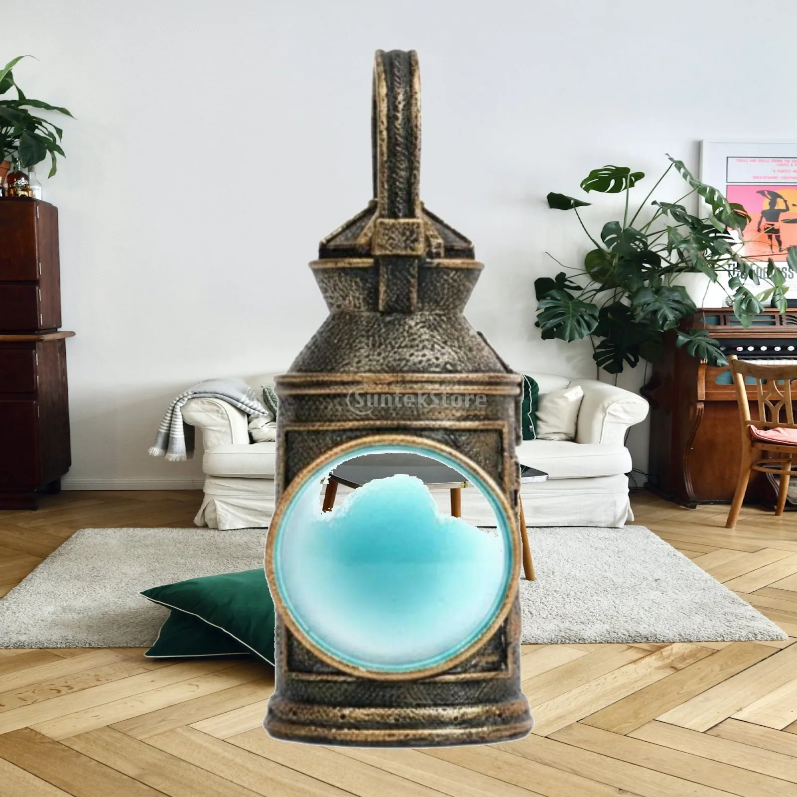 Vintage Decorative Lamp Retro Resin Figurine Table Decor Antique Ornament for House Decoration