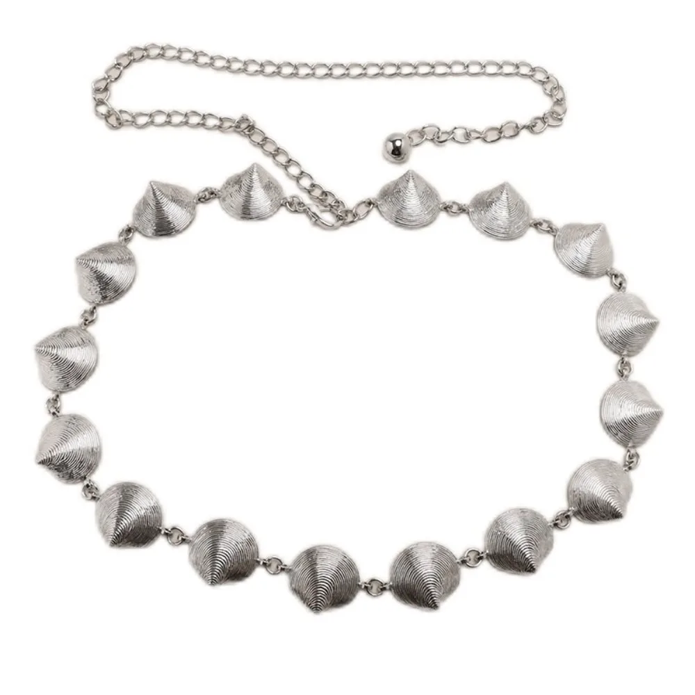 عالية الجودة خمر المرأة الخصر سلسلة تنوعا قابل للتعديل قذيفة معدنية حزام على شكل سلسلة تنورة حزام المرأة مجوهرات للجسم الزخرفية